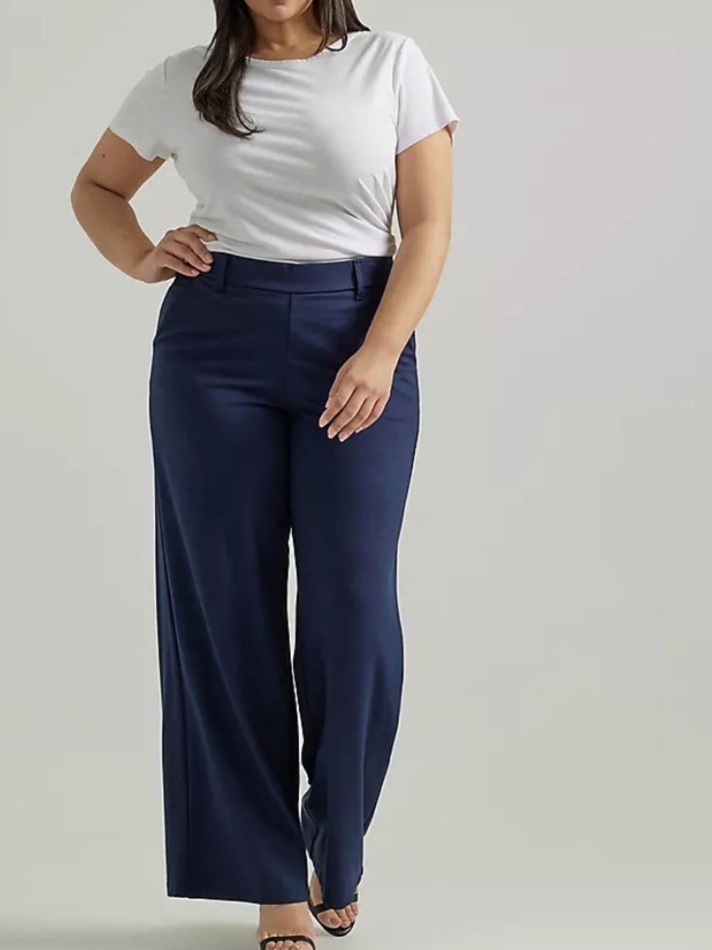 LEE WOMEN'S ULTRA LUX COMFORT ANY WEAR WIDE LEG PANT Emperor Navy, Size 24W, NEW